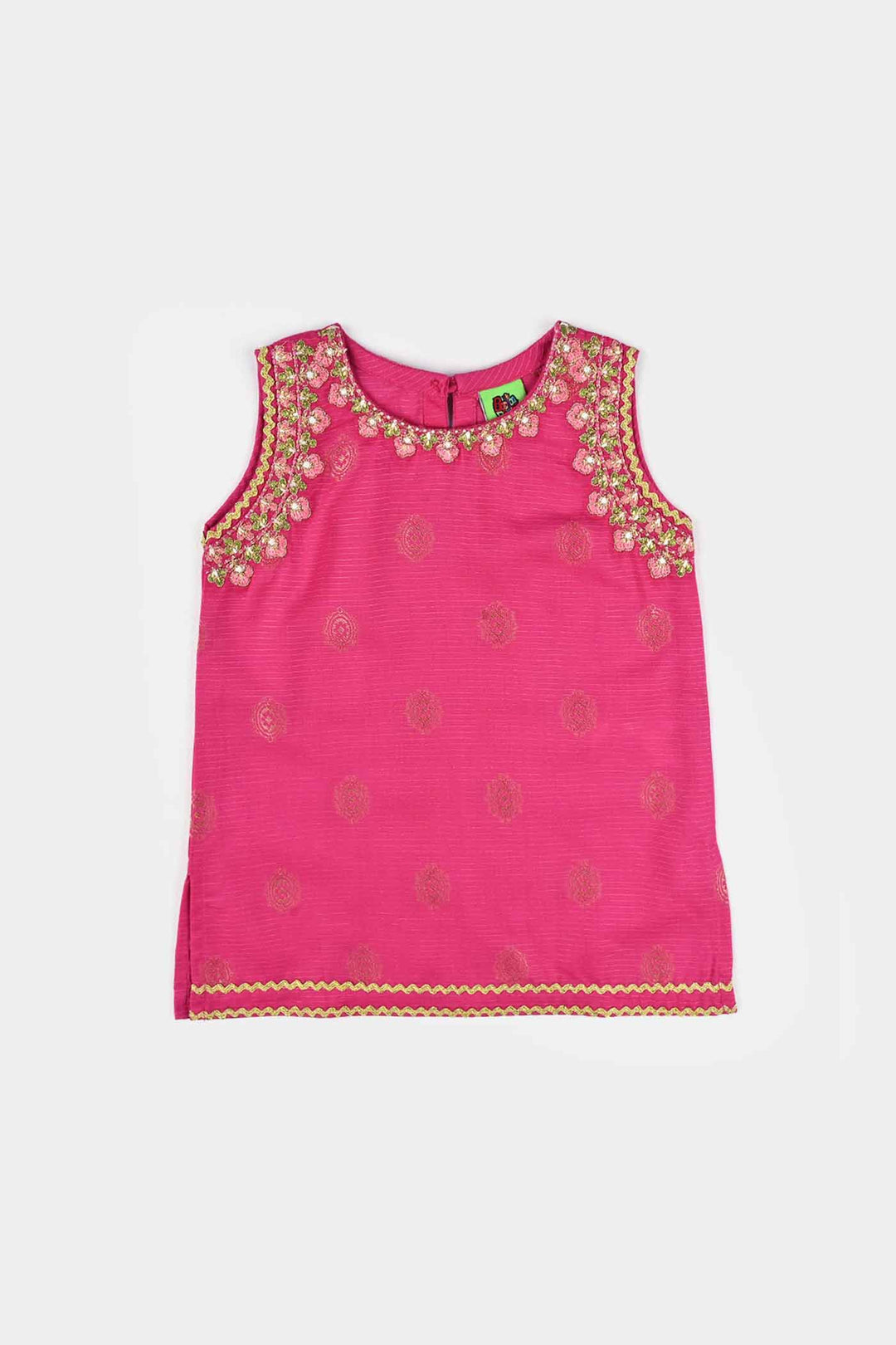 Infant Girls Jacquard Emb 2Pcs Roop-Magenta