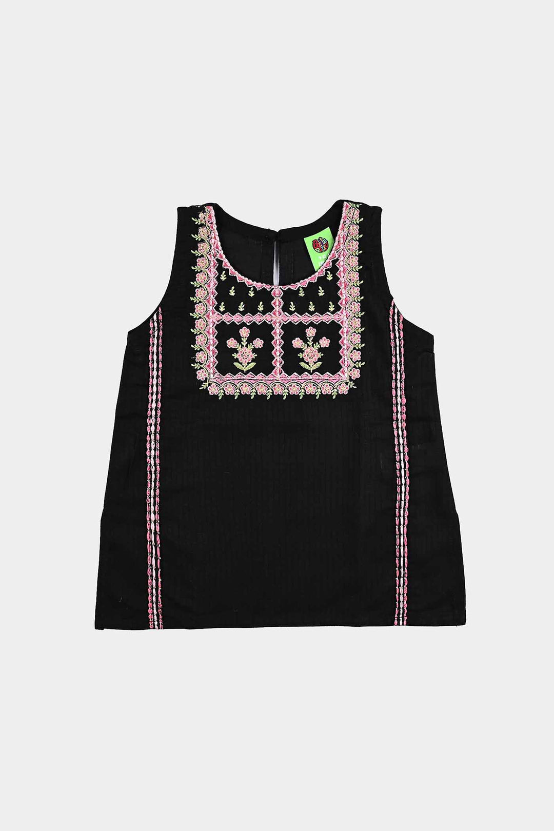 Infant Girls Cotton Emb Kurti Saweyra-BLACK