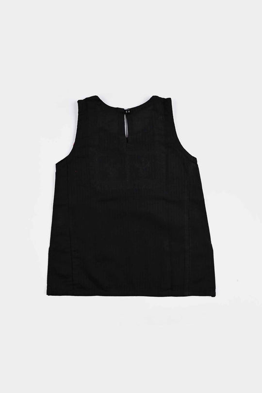 Infant Girls Cotton Emb Kurti Saweyra-BLACK
