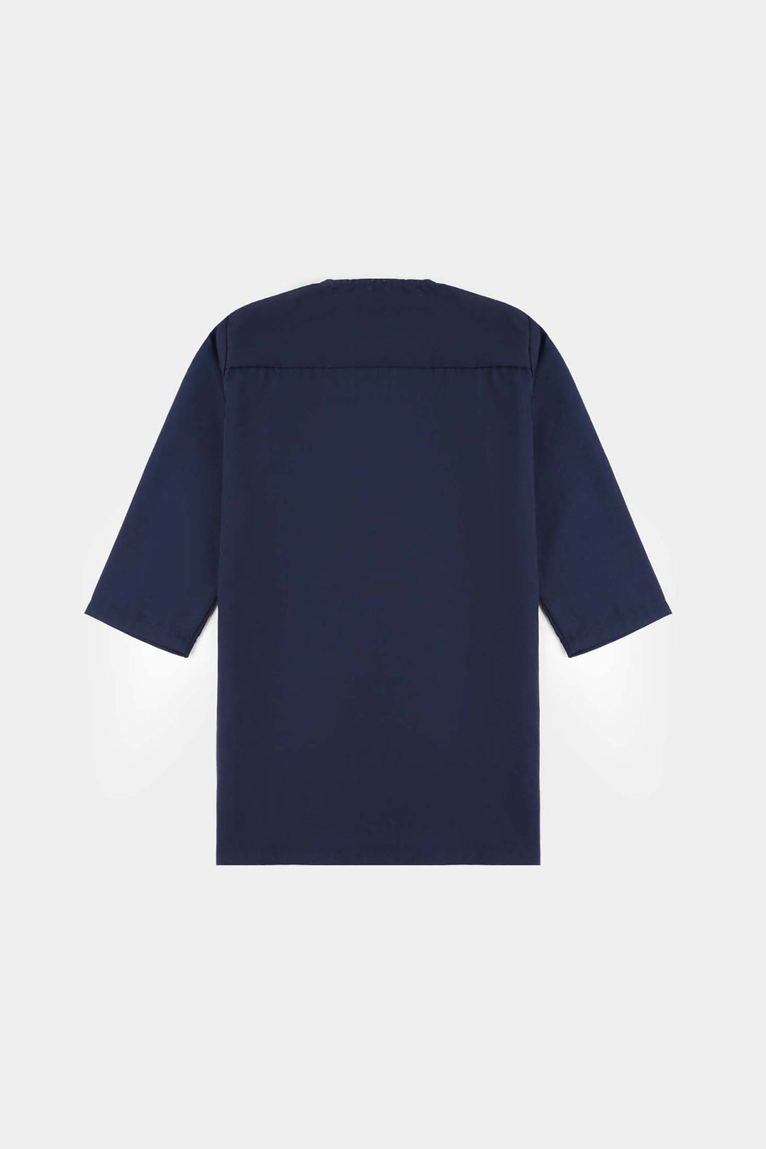 Infant Boys Poly Viscose Printed Kurta (Zig Zag)-Navy Blue