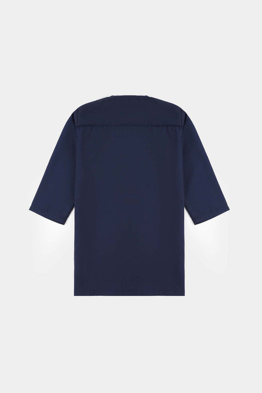 Infant Boys Poly Viscose Printed Kurta (Zig Zag)-Navy Blue