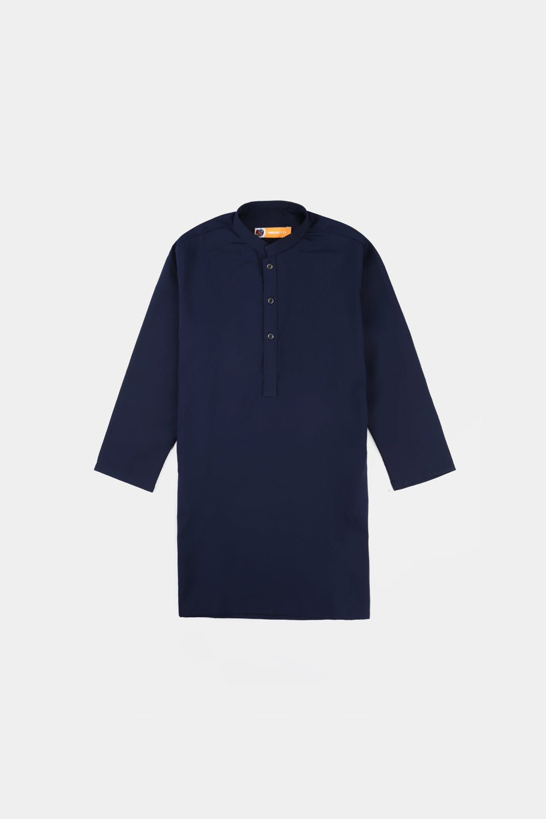 Boys Poly Viscose Printed Kurta (Zig Zag)-Navy Blue