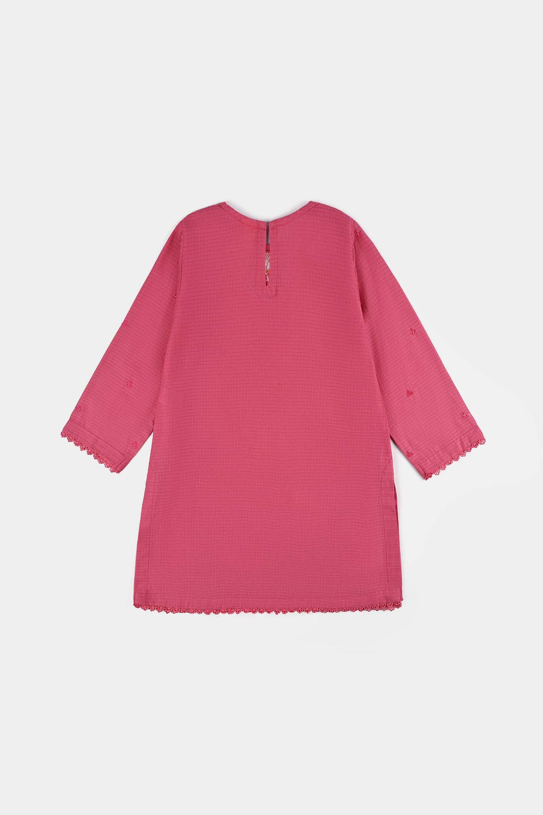 Girls Cotton Emb 2Pcs Petal-Pink