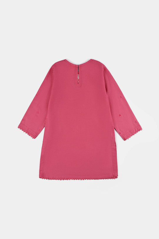 Girls Cotton Emb 2Pcs Petal-Pink