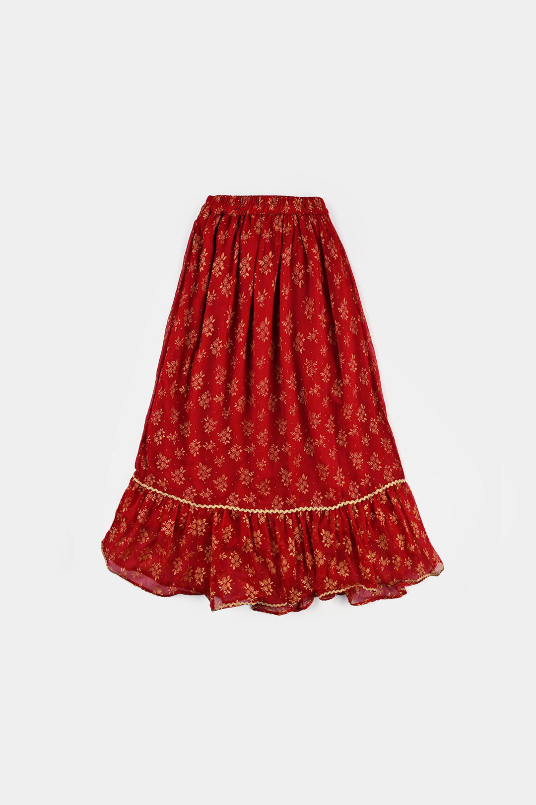 Girls Chiffon 2Pcs Little Gold-RED