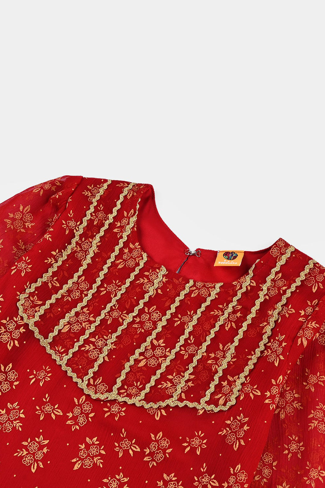 Girls Chiffon 2Pcs Little Gold-RED