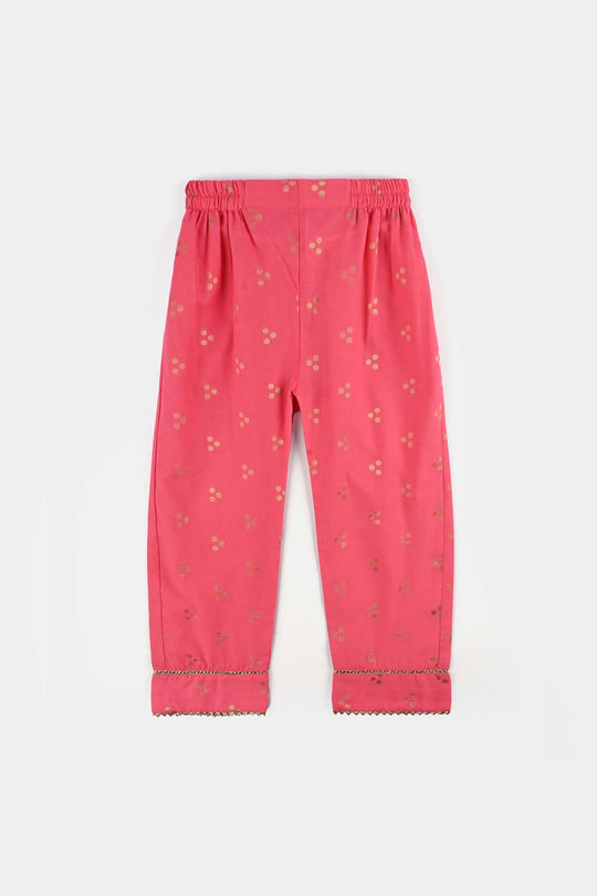 Girls Jacquard 3Pcs Hoor-T.Pink