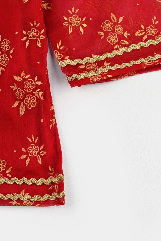 Infant Girls Chiffon 2Pcs Little Gold-RED