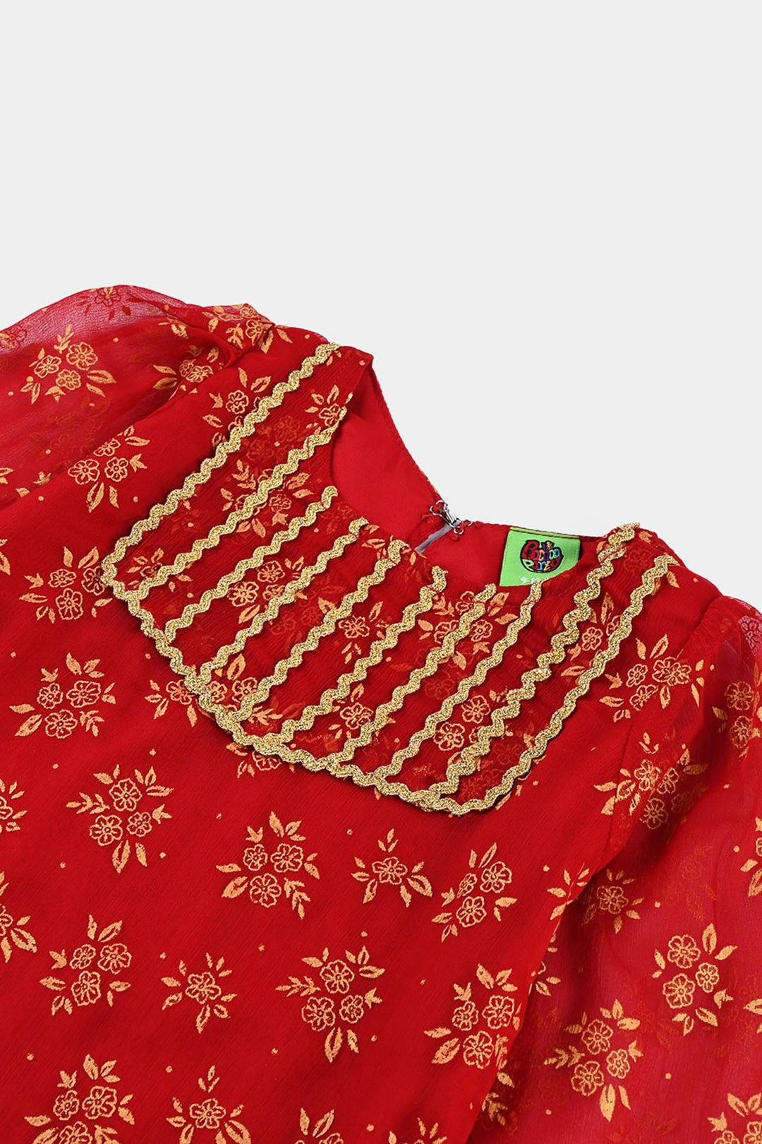 Infant Girls Chiffon 2Pcs Little Gold-RED