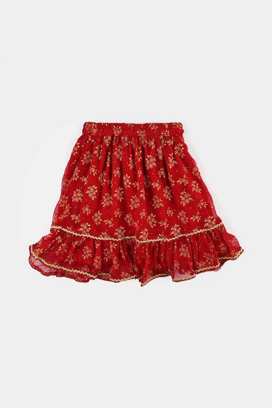 Infant Girls Chiffon 2Pcs Little Gold-RED