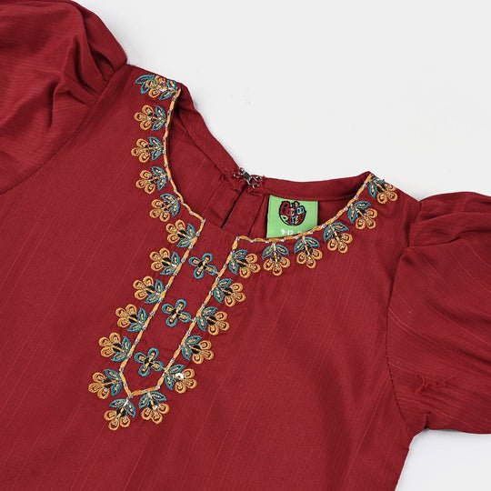 Infant Girls Chiffon 2Pcs Maha Rani-Red