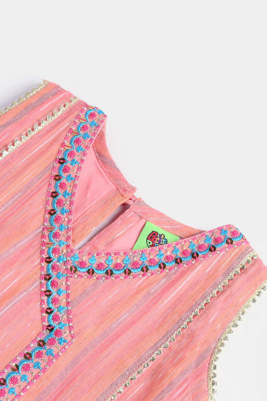 Infant Girls Jacquard 2Pcs Little Blush-Peach