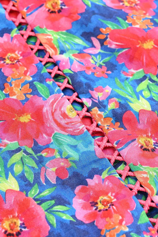 Infant Girls Cotton Poplin Printed Kurti Floral-Multi