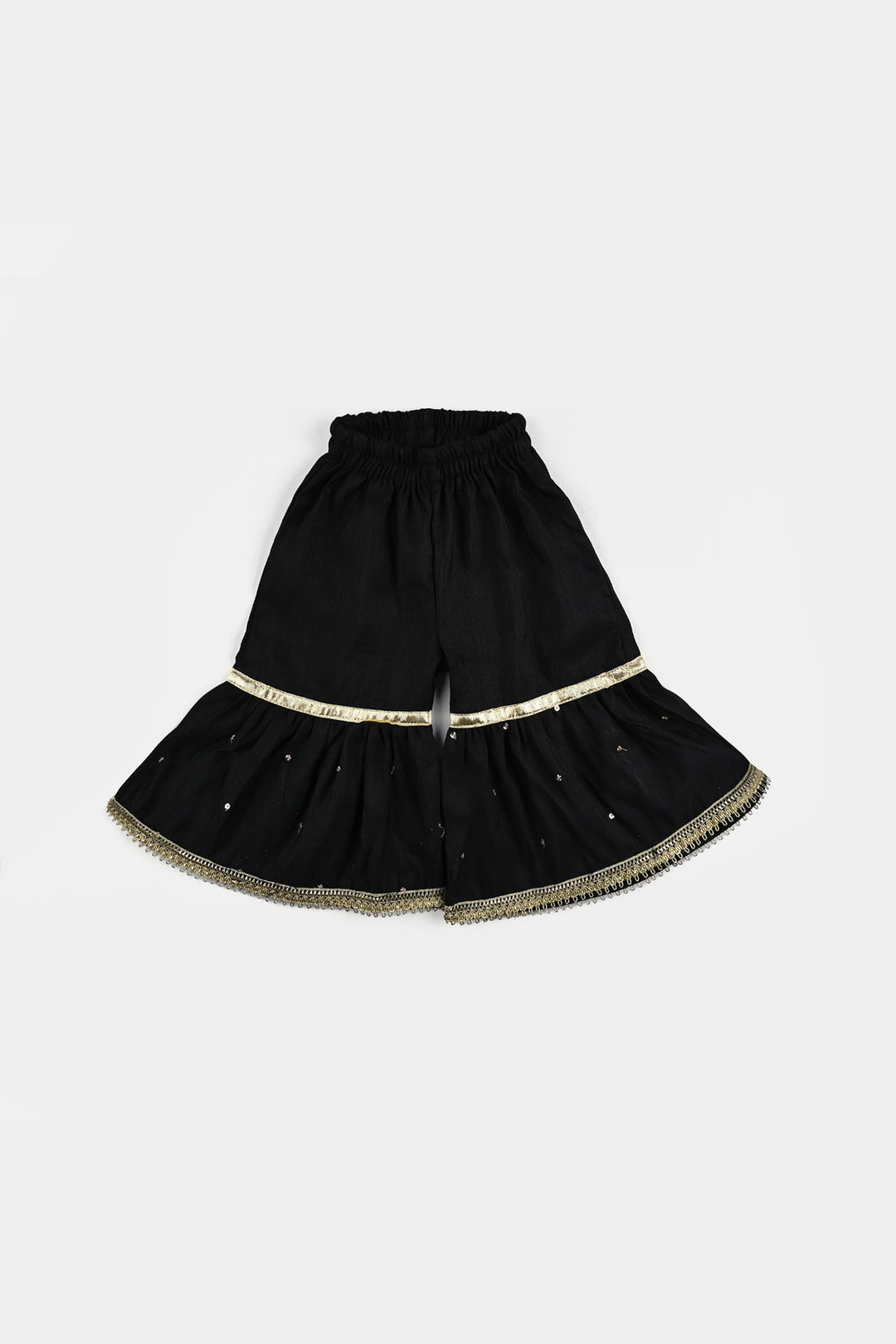 Infant Girls Raw Silk Fancy 2Pcs Little Beauty-BLACK