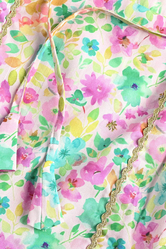 Infant Girls Cotton Poplin Printed 2Pcs Water Lily-Multi