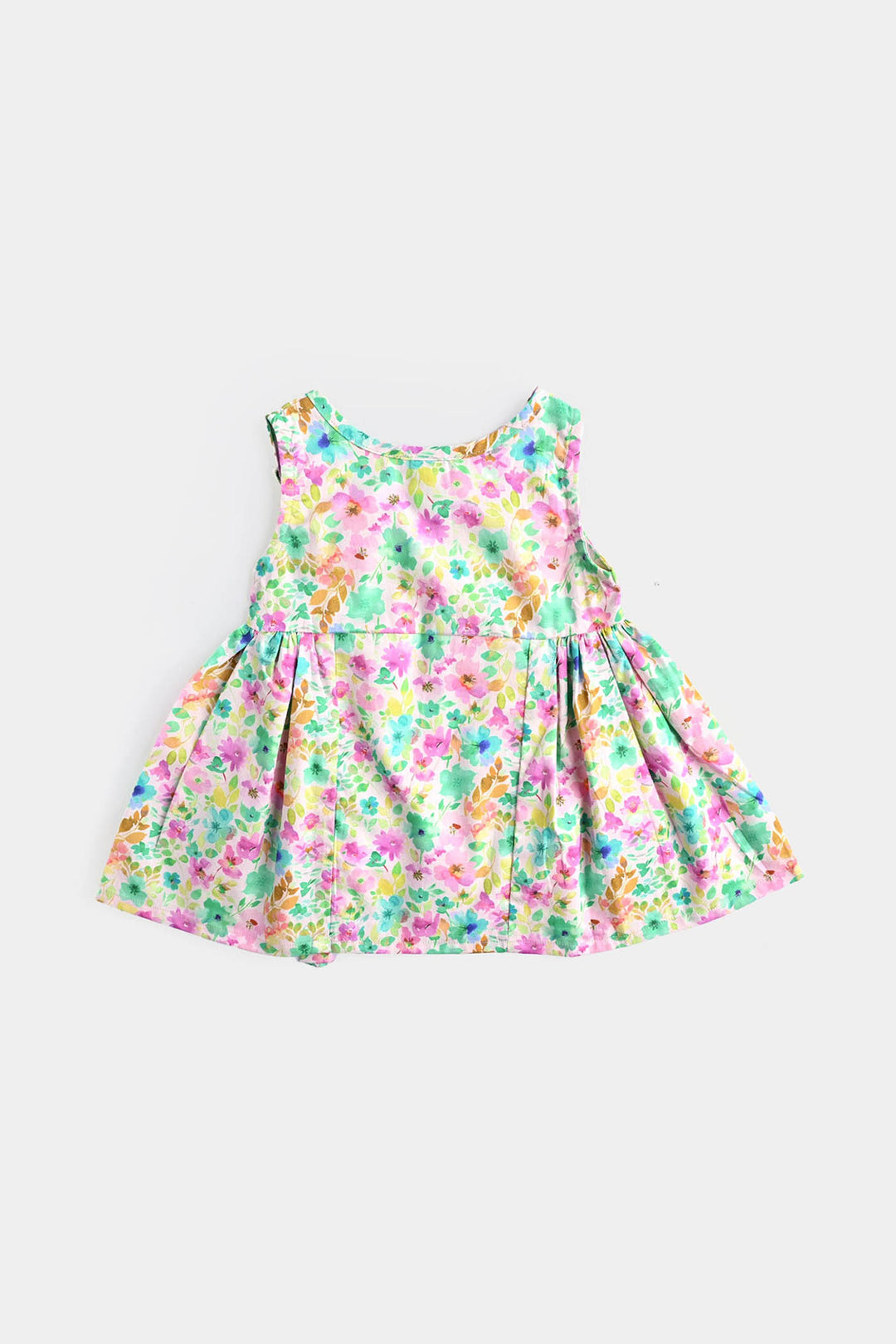 Infant Girls Cotton Poplin Printed 2Pcs Water Lily-Multi