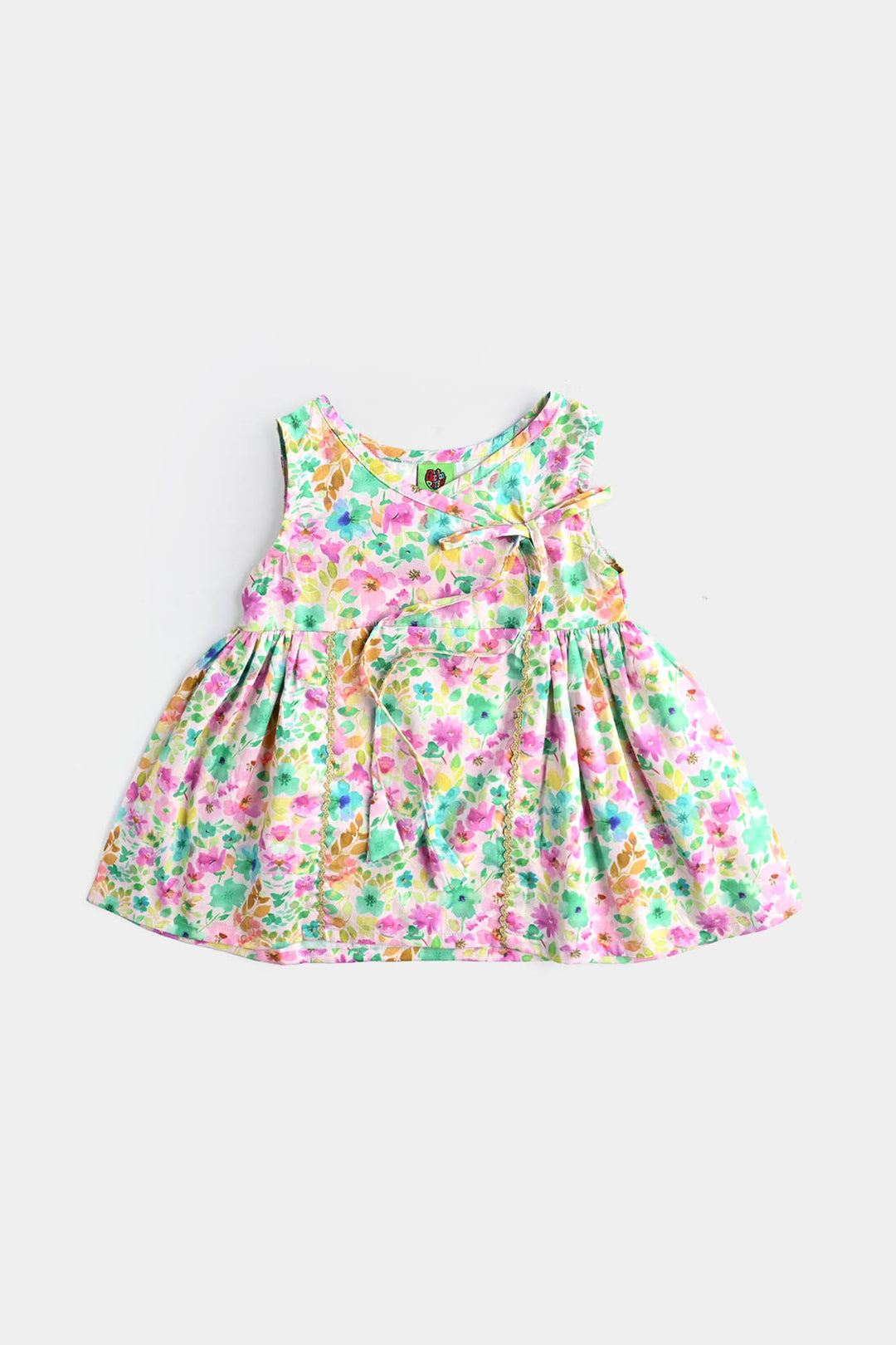 Infant Girls Cotton Poplin Printed 2Pcs Water Lily-Multi