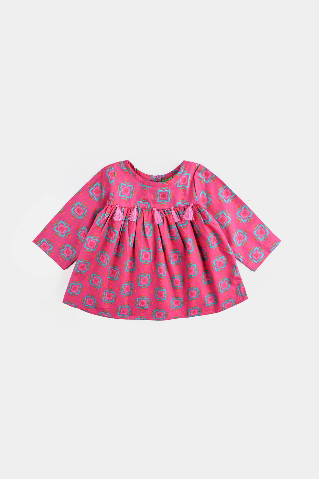 Infant Girls Cotton Poplin Printed 2Pcs-Pink