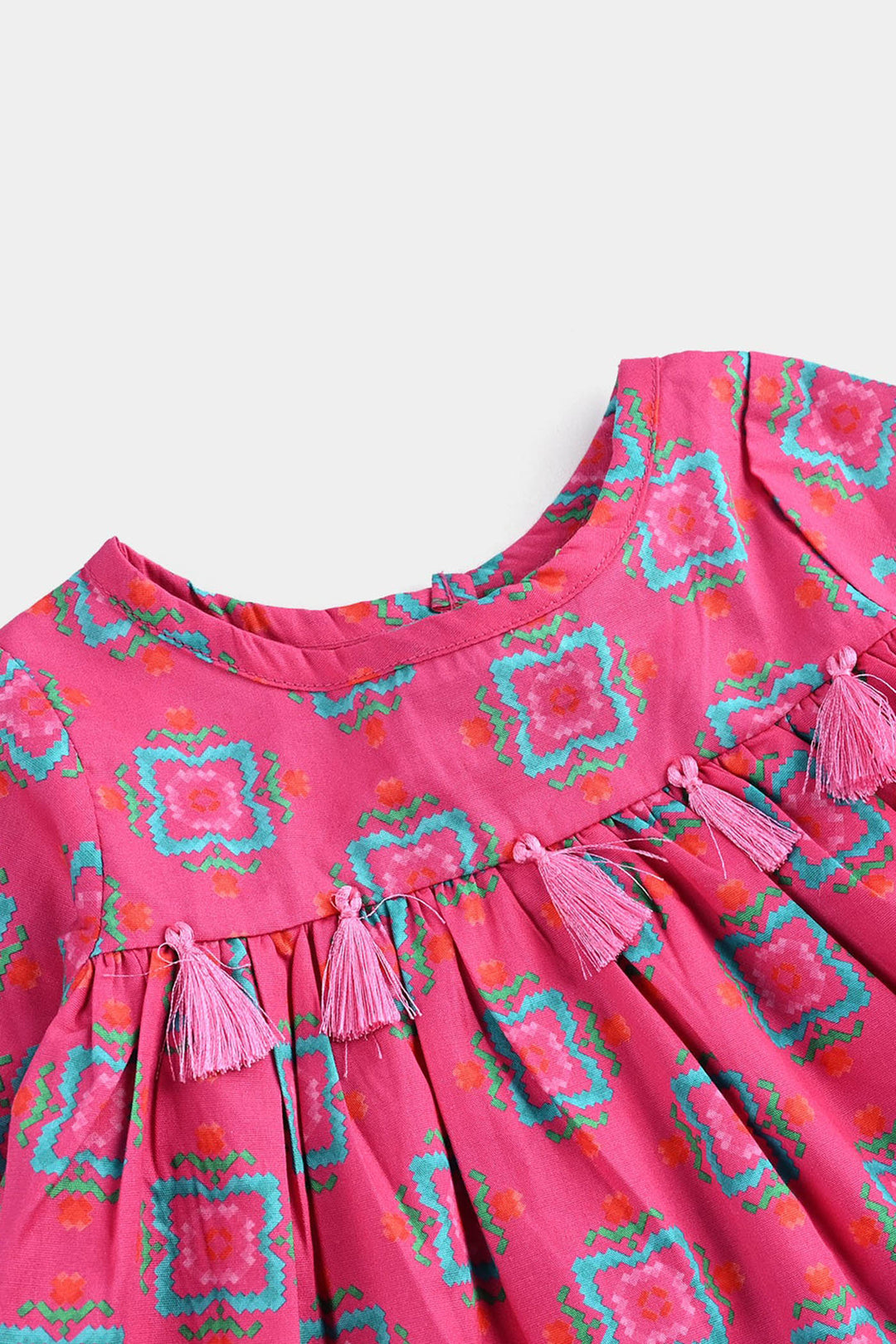 Infant Girls Cotton Poplin Printed 2Pcs-Pink