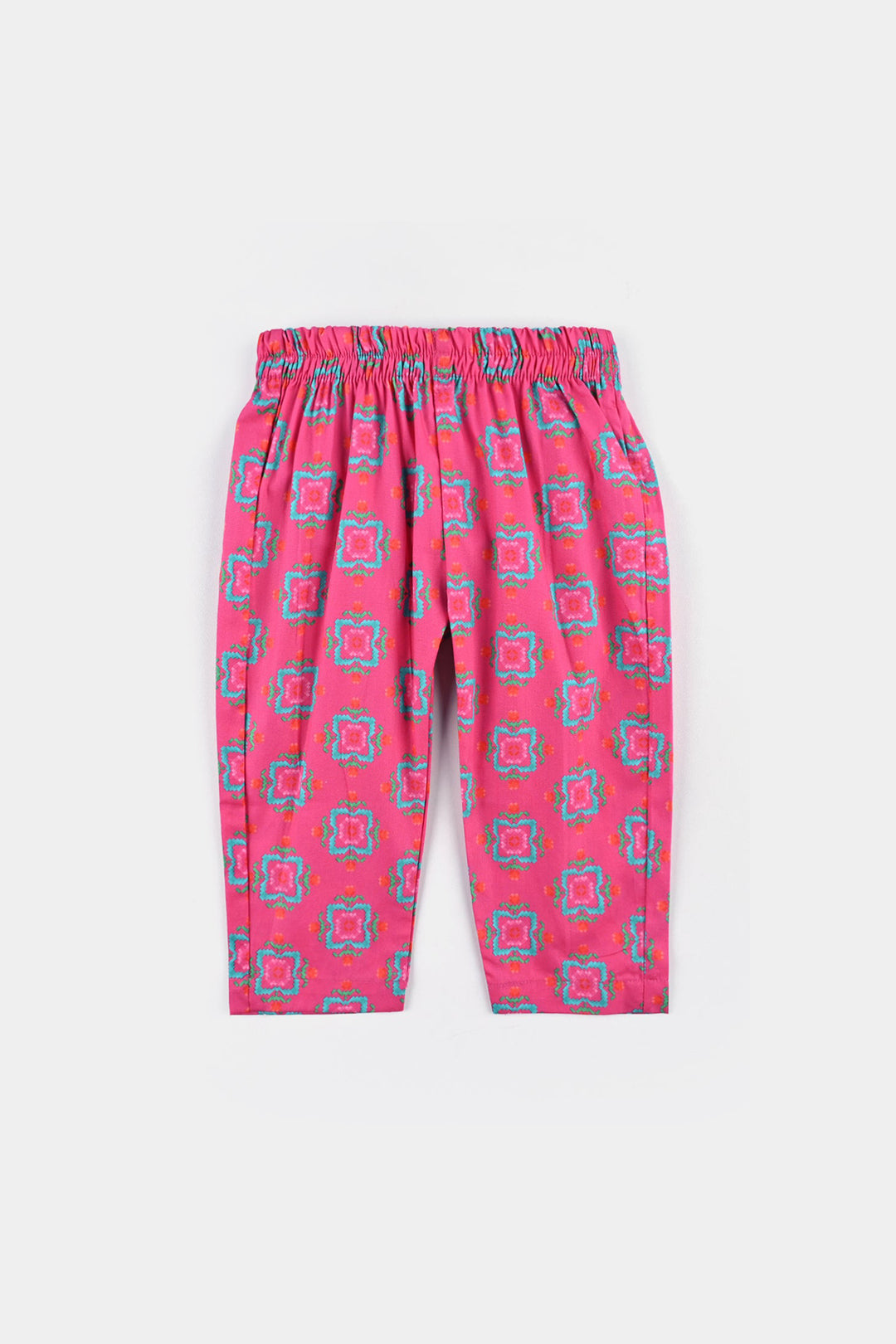 Infant Girls Cotton Poplin Printed 2Pcs-Pink