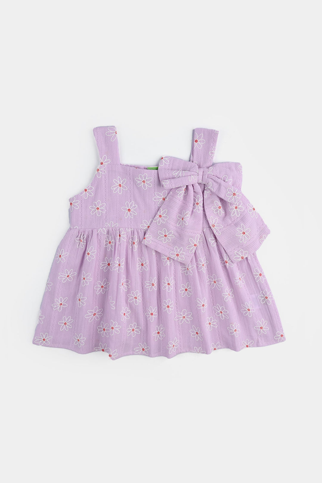 Infant Girls Cotton Casual Frock Lavender White Flowers