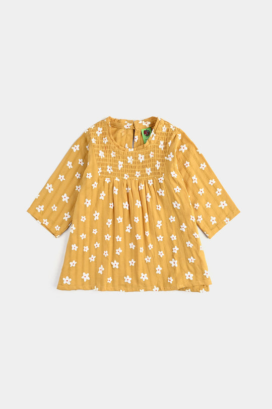 Infant Girls Cotton Casual Top Daisy-Mustard