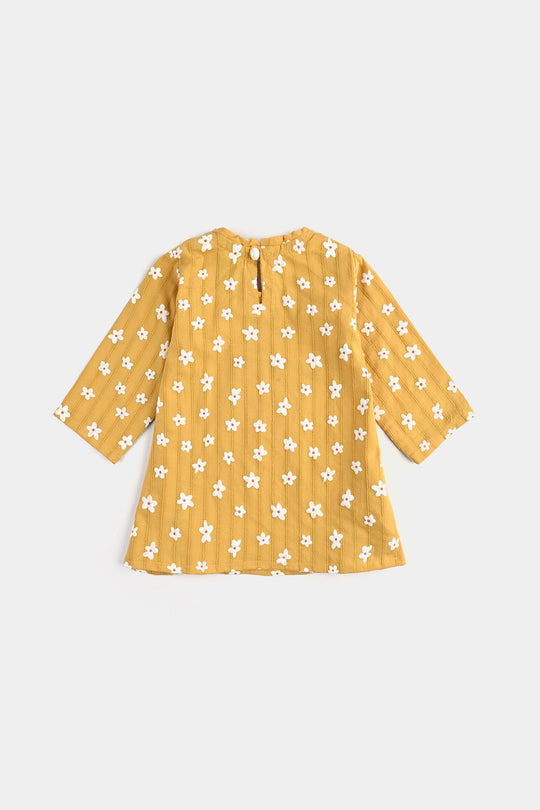 Infant Girls Cotton Casual Top Daisy-Mustard