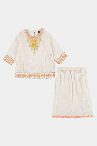Infant Girls Jacquard 2 Pcs Neon-WHITE