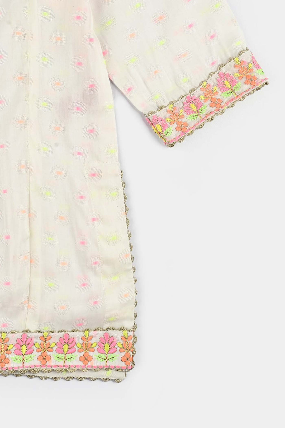 Girls Jacquard 2 Pcs Neon-WHITE