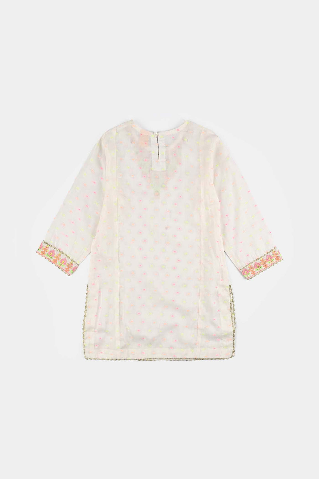 Girls Jacquard 2 Pcs Neon-WHITE