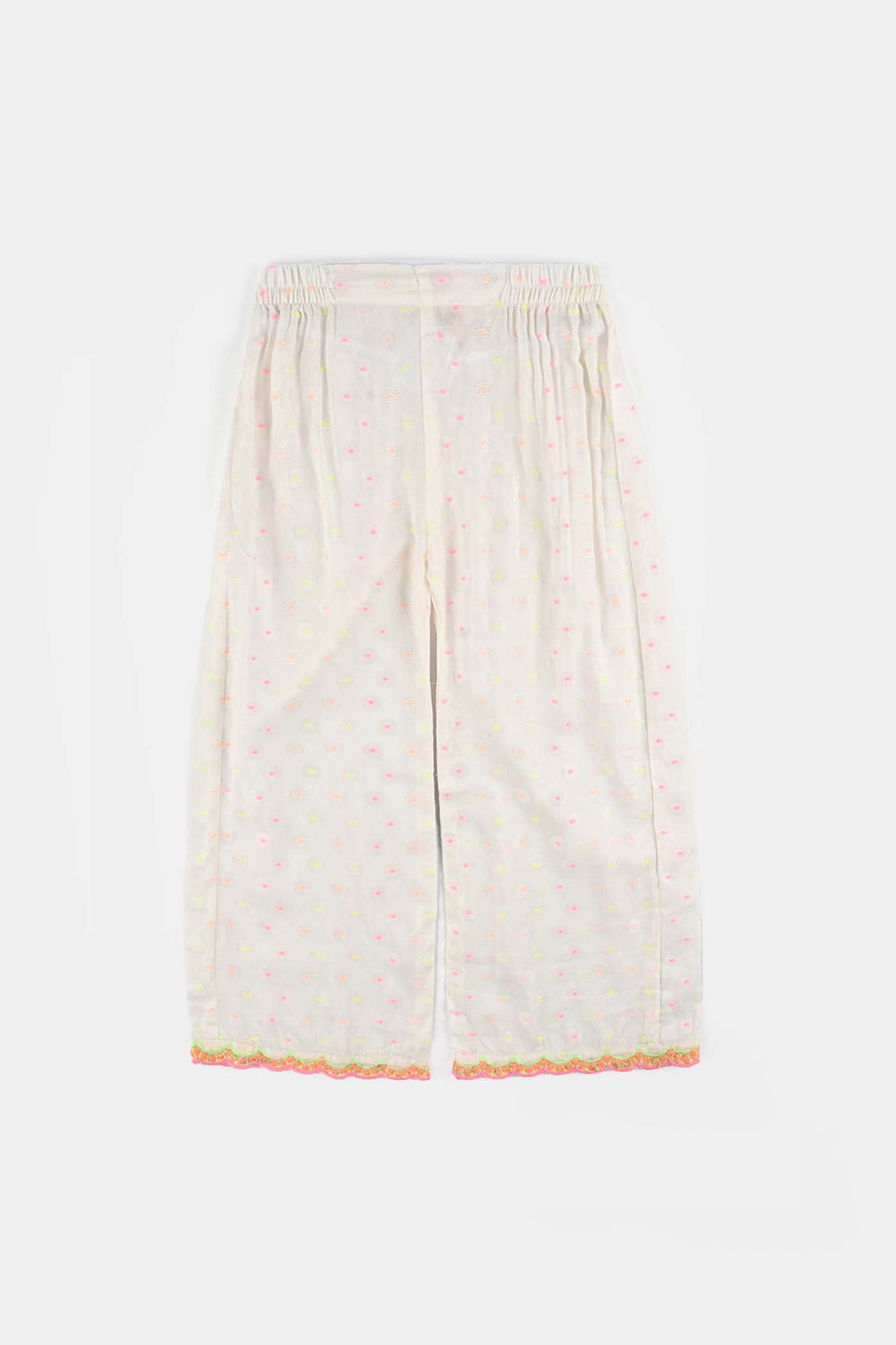Girls Jacquard 2 Pcs Neon-WHITE