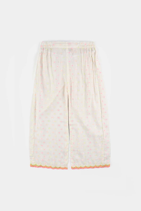 Girls Jacquard 2 Pcs Neon-WHITE
