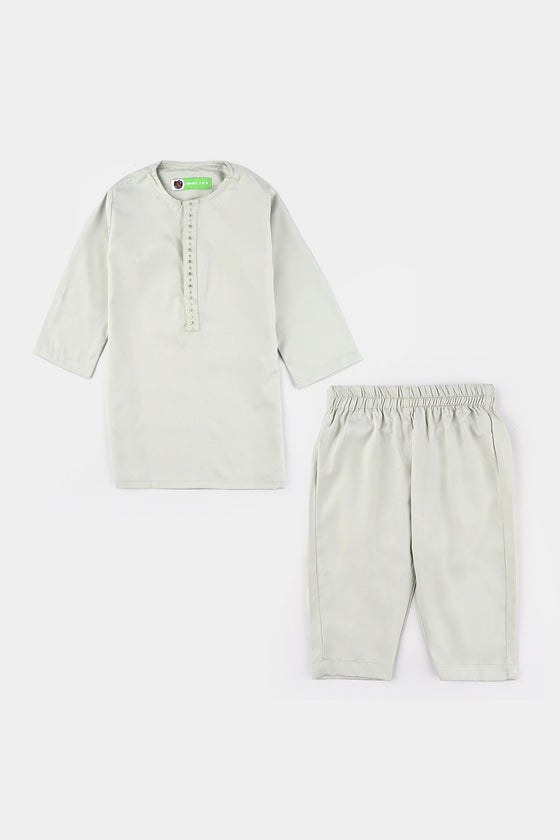 Infant Boys Poly Viscose Kurta Pajama (Lurex Dots)-P.Green