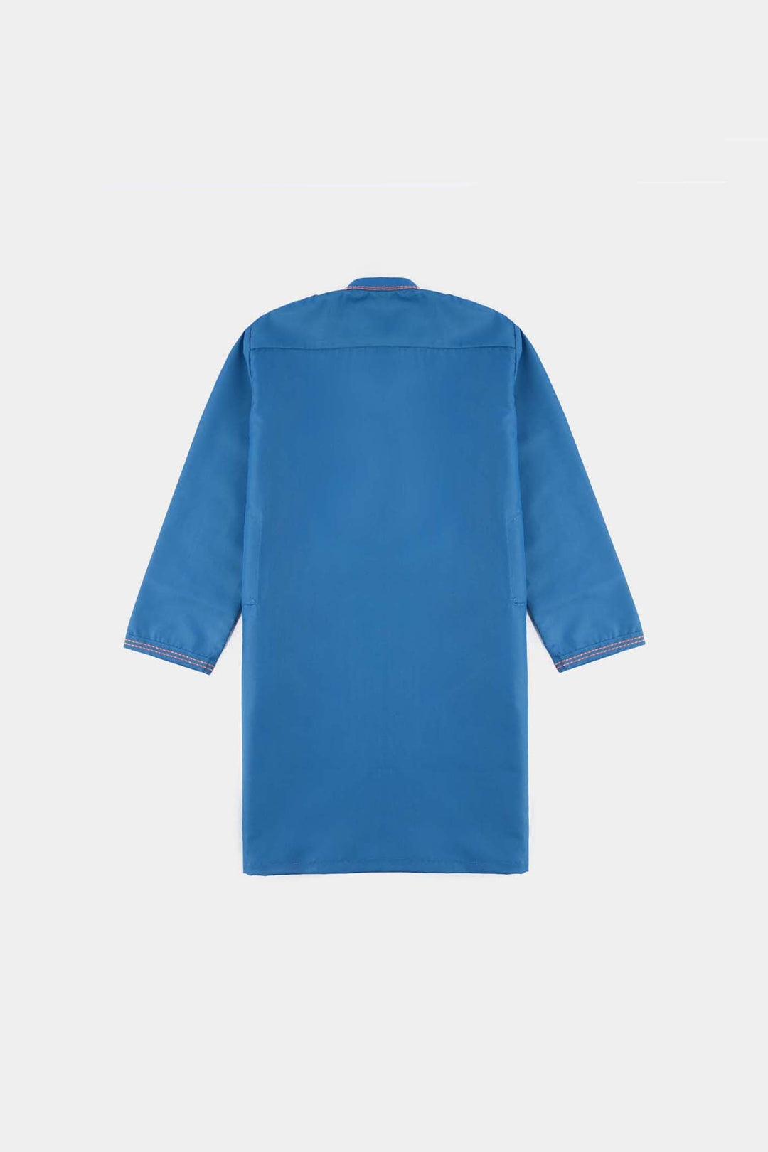 Boys Poly Viscose Embroidered Kurta (Funky)-T.Blue