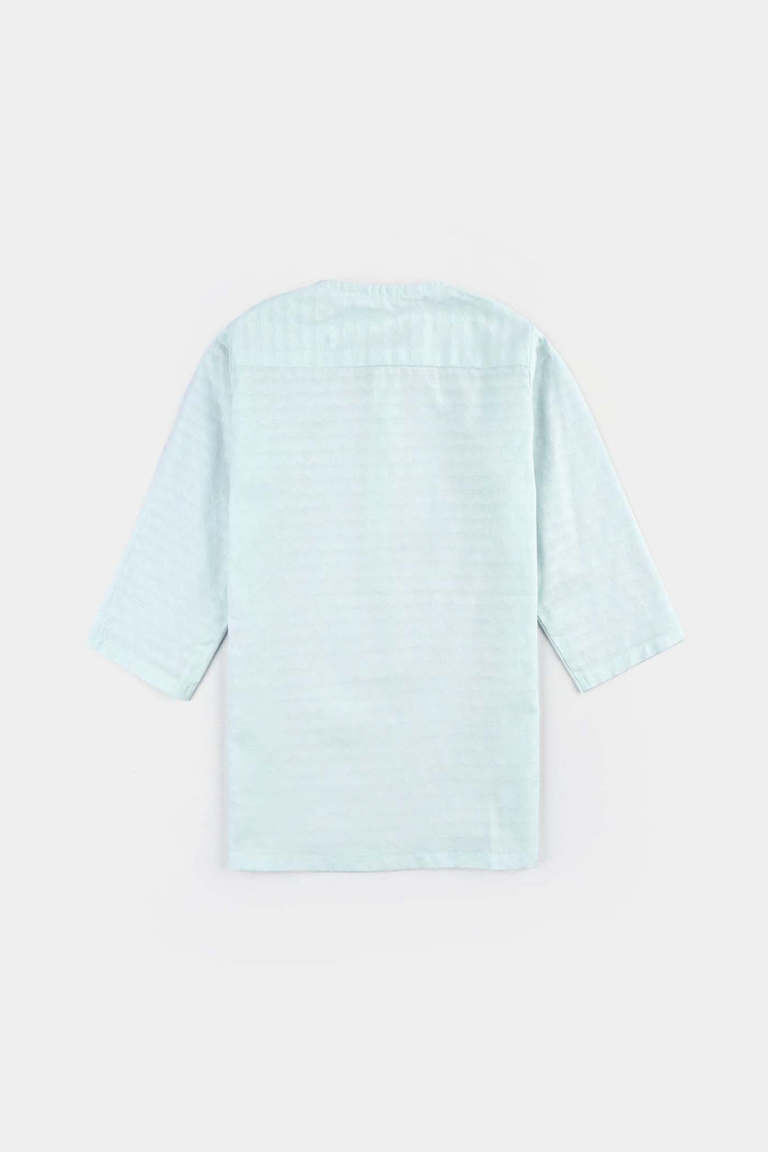 Infant Boys Cotton Jacquard Basic Kurta (Salt Air)-SKY BLUE