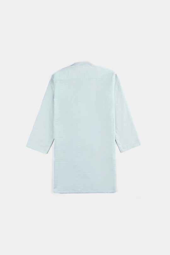 Boys Cotton Jacquard Basic Kurta (Salt Air)-SKY BLUE