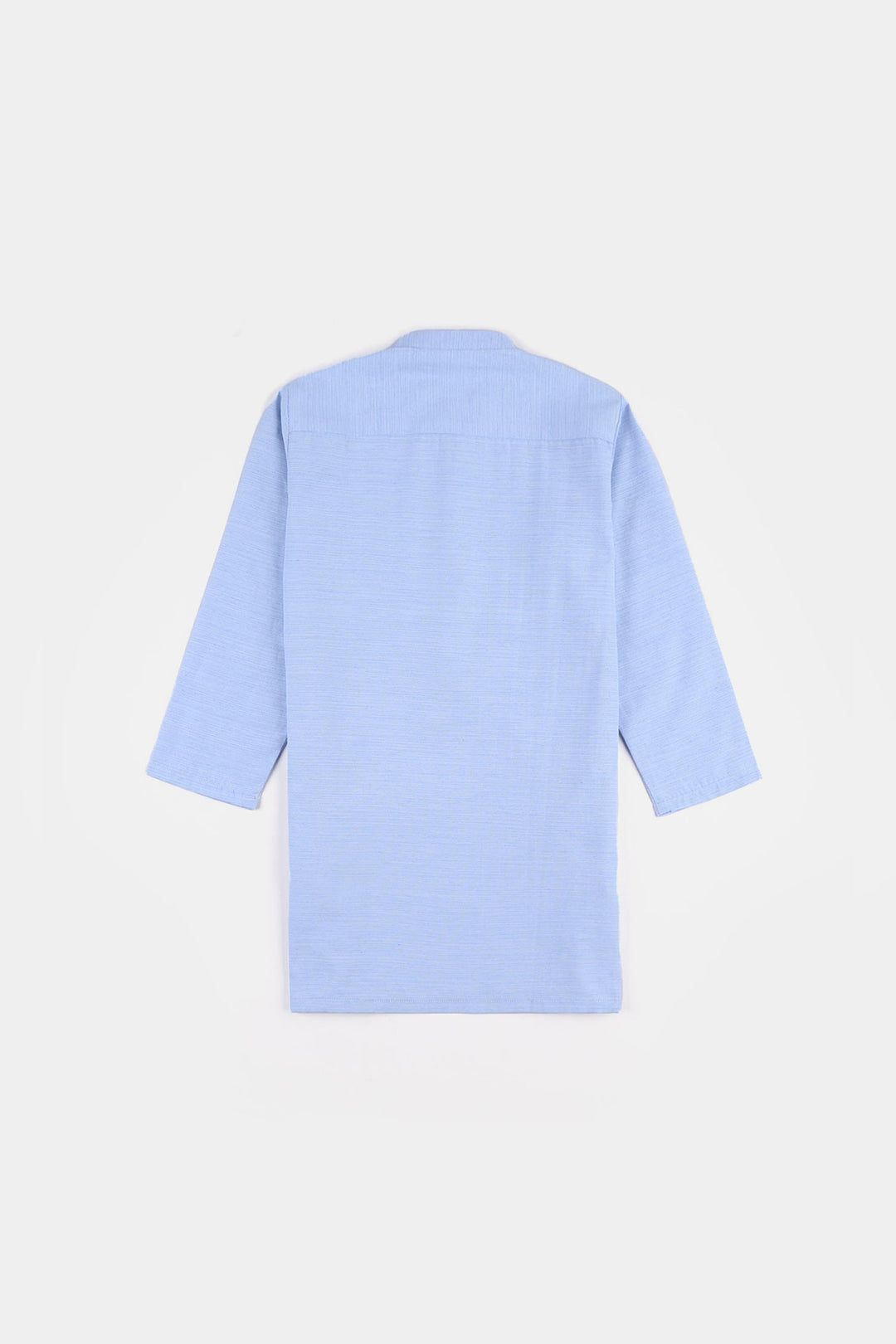 Boys Poly Viscose Embroidered Kurta (Slub EMB)-L.Blue