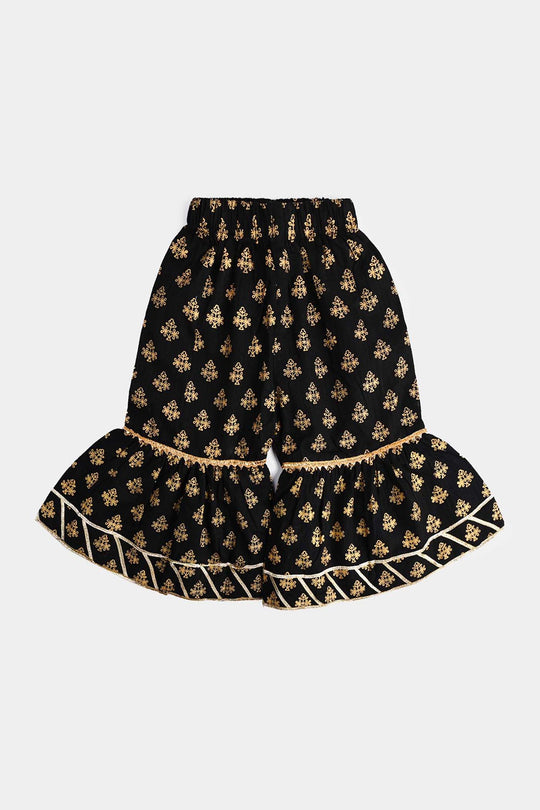 Infant Girls Cotton Printed 2Pcs Dua-BLACK