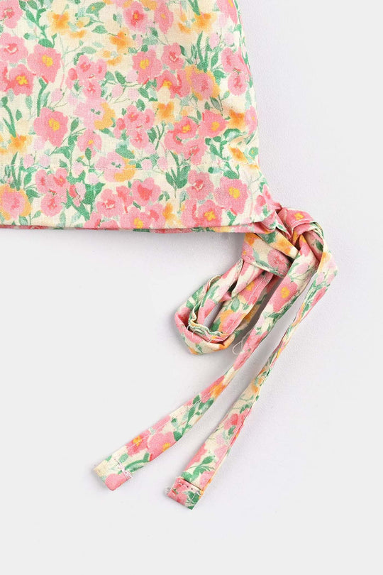 Girls Cotton Poplin Casual Top Baby Floral-Multi