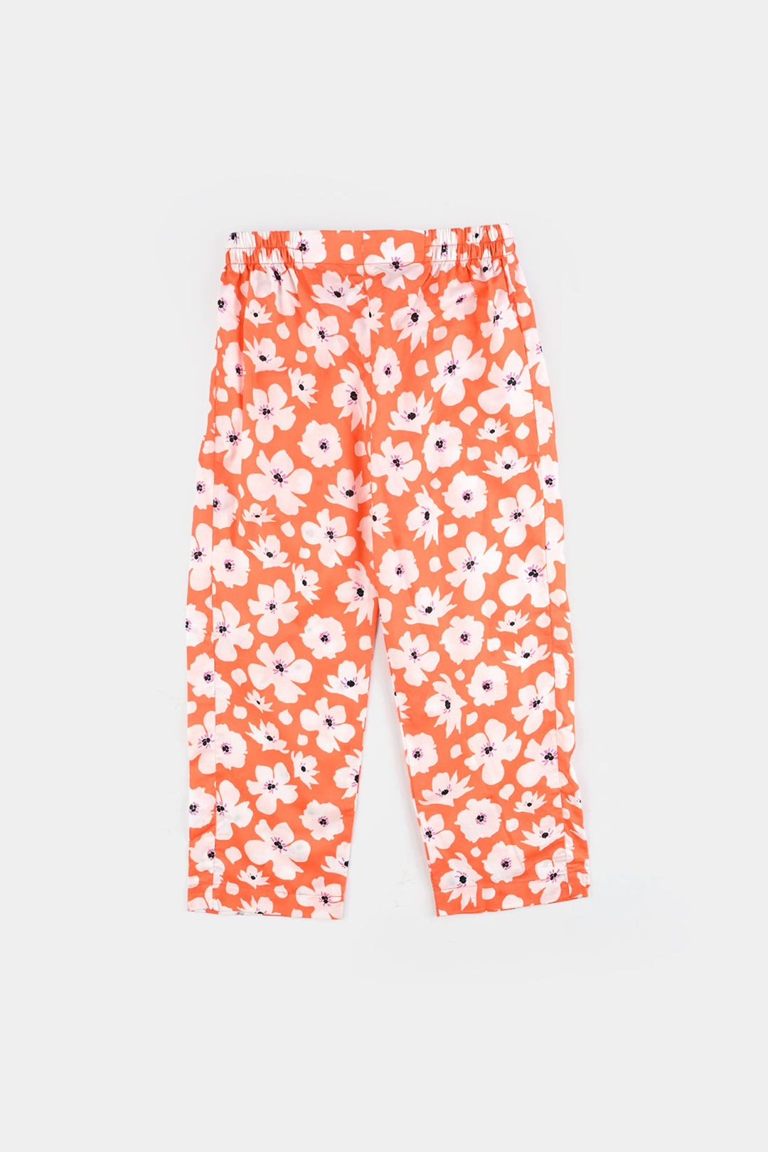 Girls Cotton Poplin Co-Ord Set Pastel-ORANGE