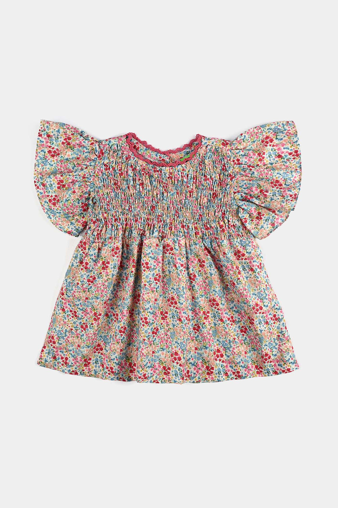 Infant Girls Cotton Poplin Casual Frock-Multi
