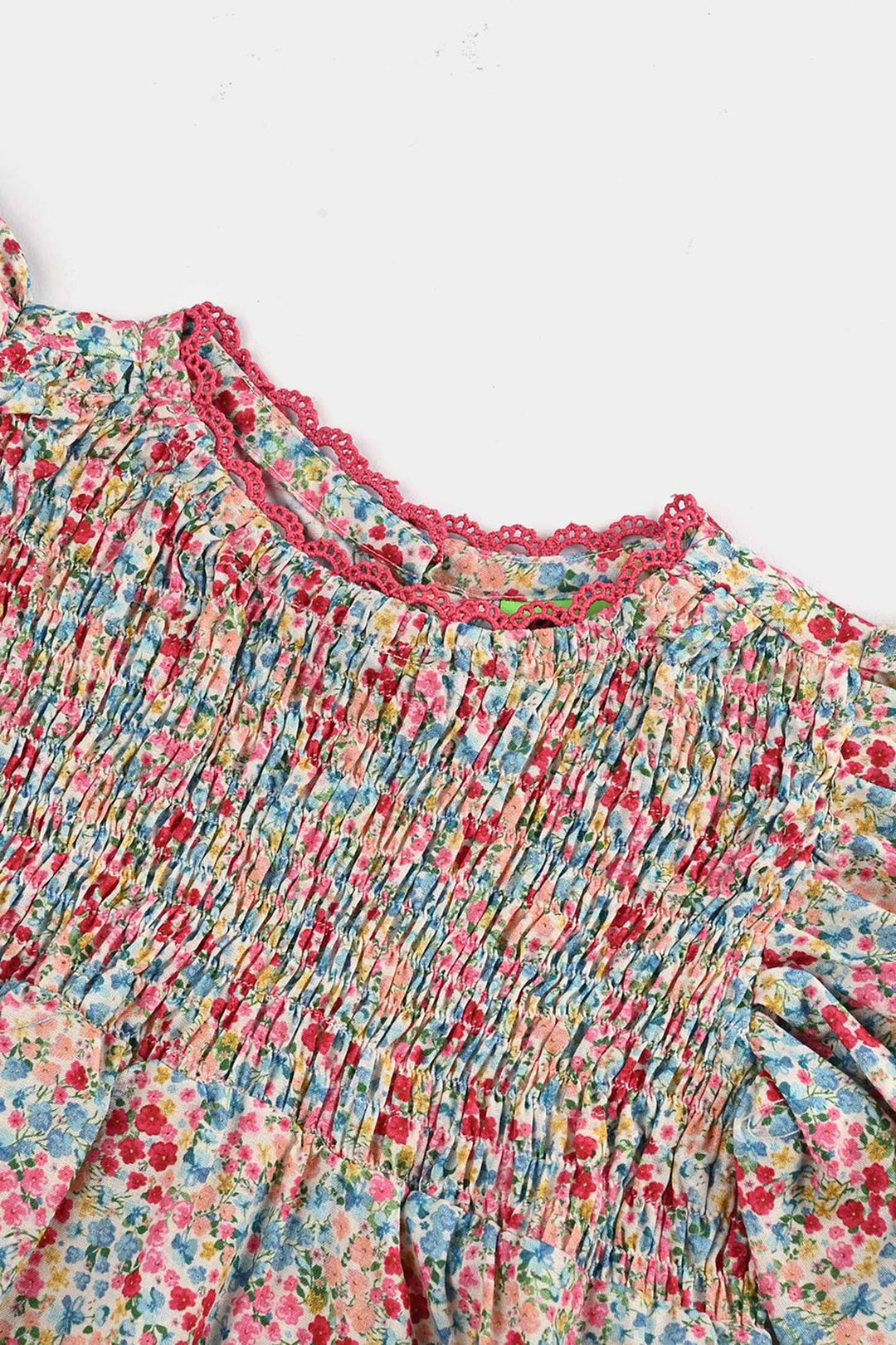 Infant Girls Cotton Poplin Casual Frock-Multi