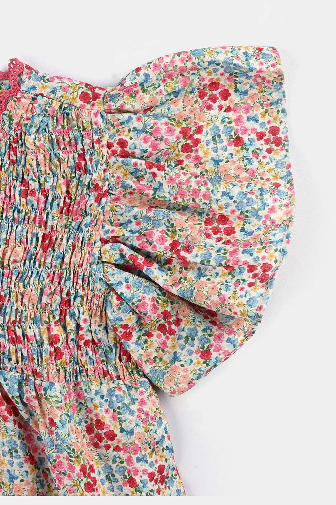 Infant Girls Cotton Poplin Casual Frock-Multi