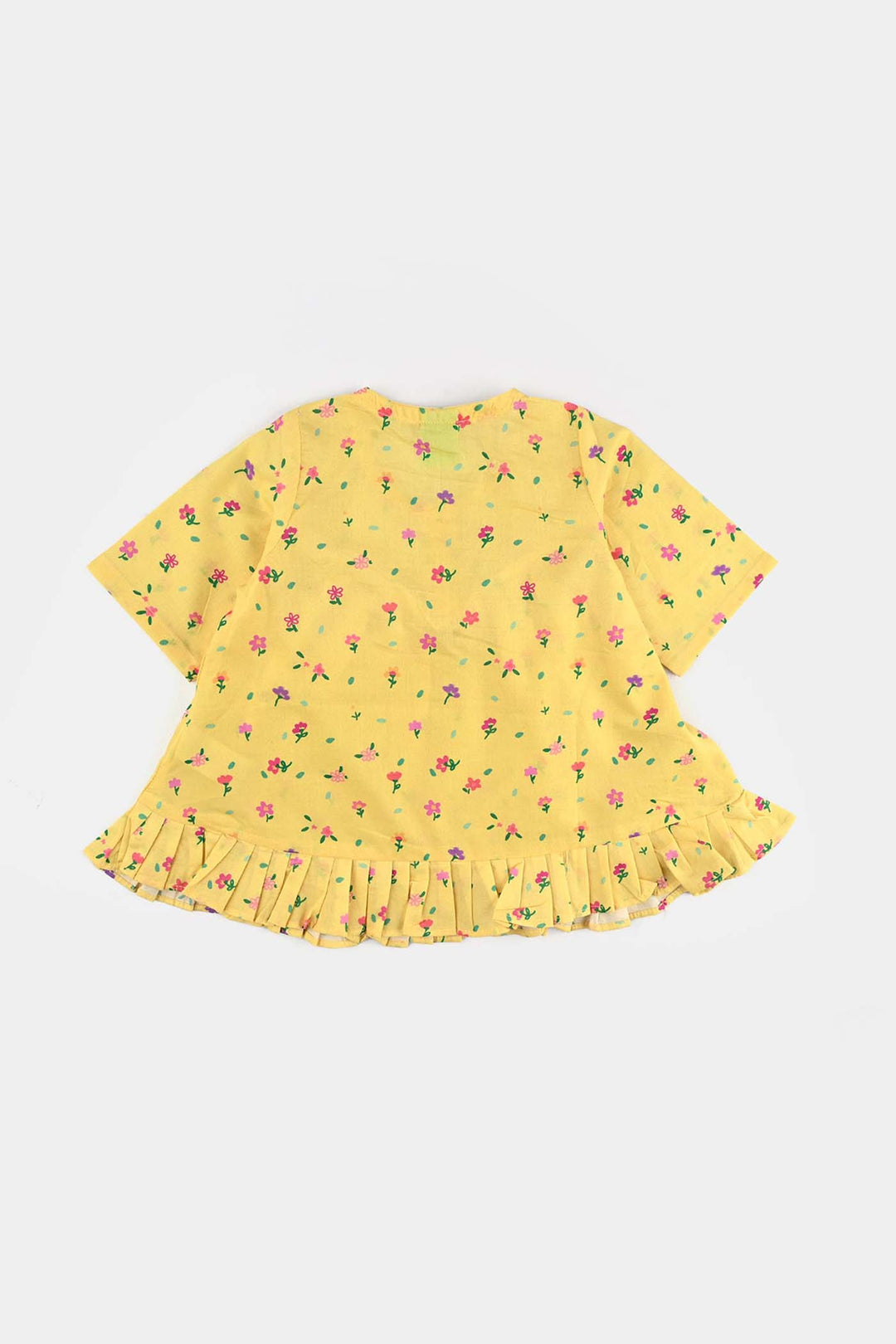 Infant Girls Cotton Poplin Casual Frock Yellow