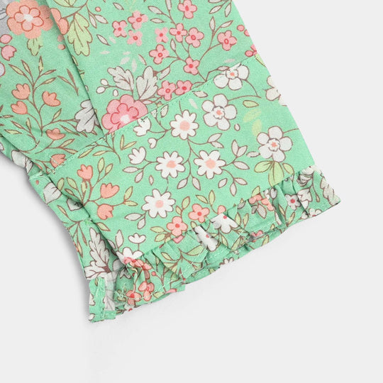 Girls Cotton Poplin Casual Top Minty-Multi