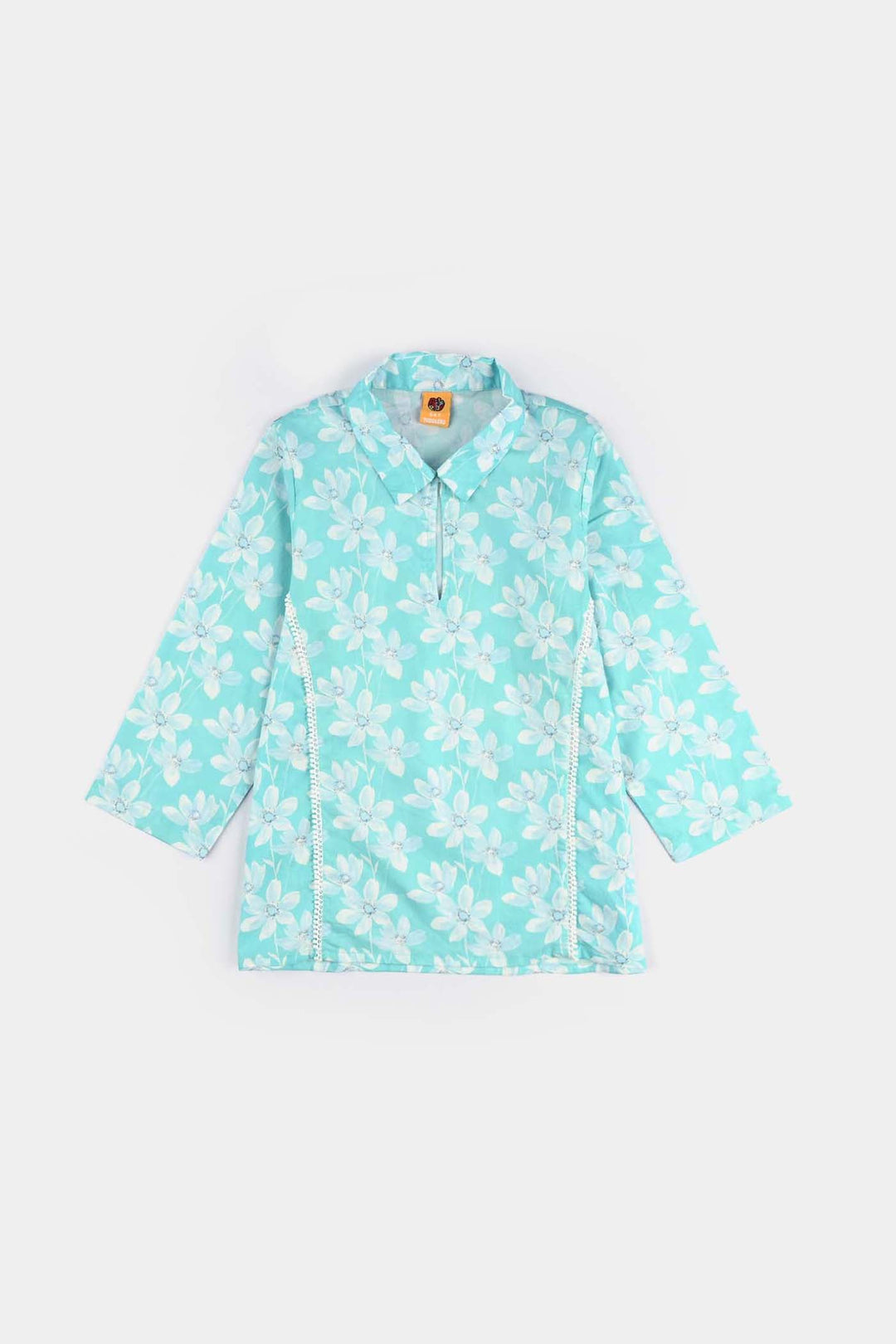 Girls Cotton Co-Ord Set Sky-Multi