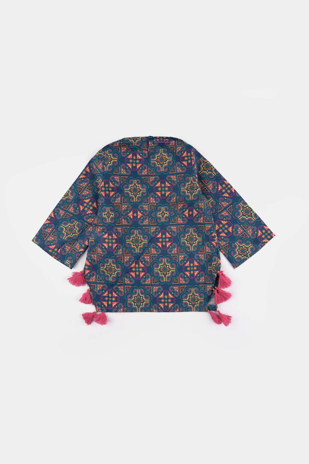 Infant Girls Cotton Poplin Printed Kurti Tribal-Multi