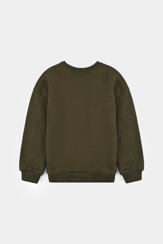 Boys Fleece Sweatshirt Character-Olive