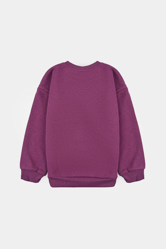Girls Fleece Sweatshirt Need Love-PURPLE