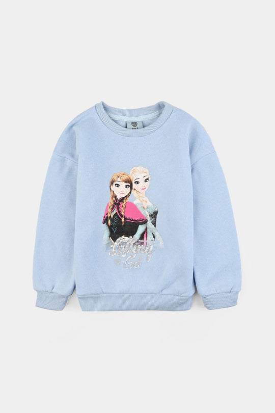 Girls Fleece Sweatshirt-SKY BLUE